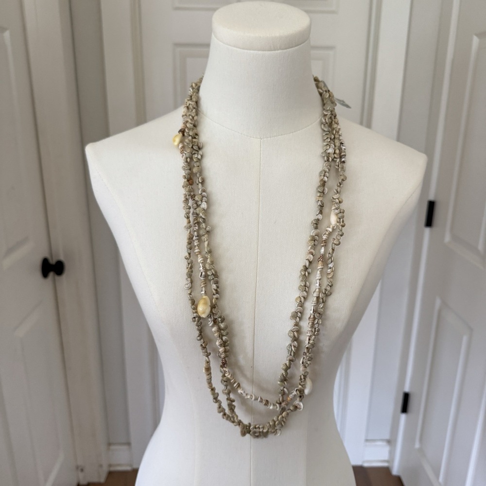 Vtg‎ 90s Hawaiian Shell Necklace Lot 3 Lei Hilo Hatties Original Tag Boho Beach